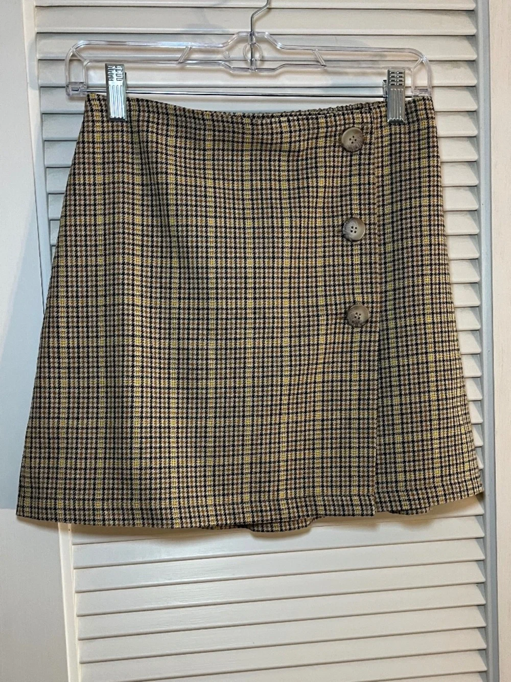 American Eagle Glen Plaid Faux Wrap Skirt NWT Size Small